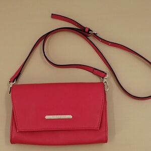 Steve Madden red crossbody clutch purse adjustable detachable strap 8 x 5